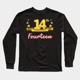 Letter Number 14 fourteen birthday Long Sleeve T-Shirt